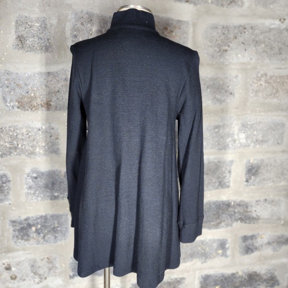 SHANNON PASSERO sz S/P black ribbed zip front swing jacket front pockets - Picture 4 of 6